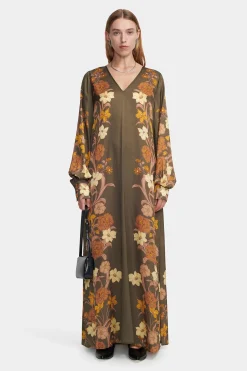 Agnes Dress Moss Floral