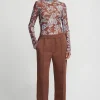 Aire Top Chocolate Blue Floral