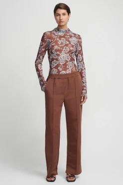 Aire Top Chocolate Blue Floral