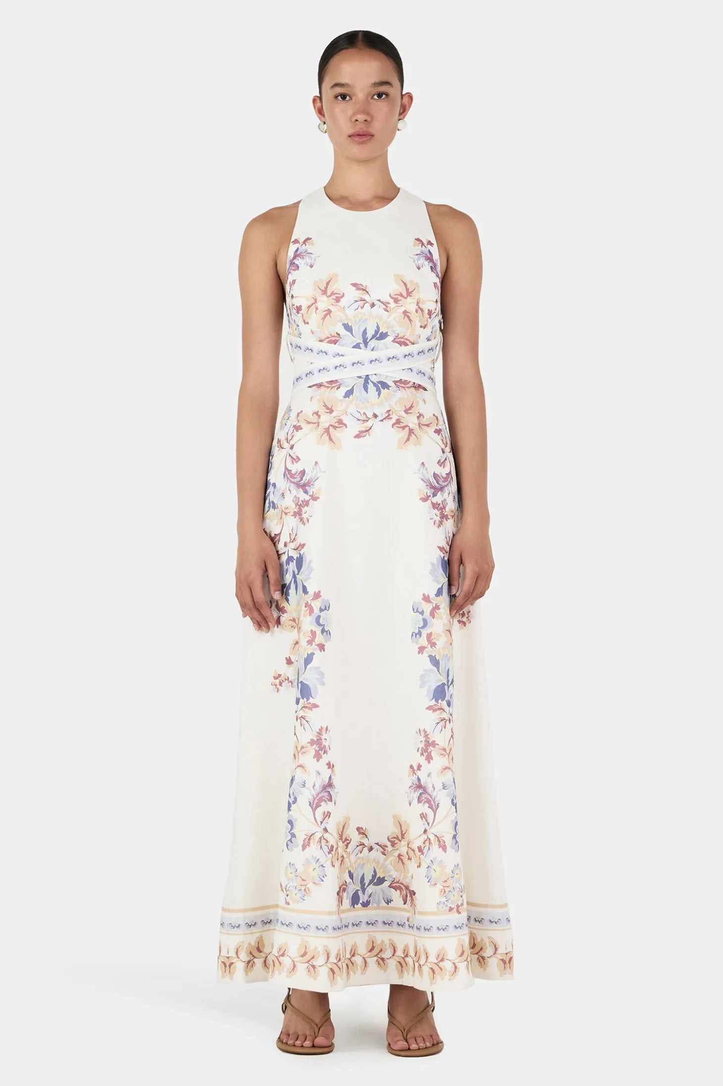 Alanis Linen Dress Hawaiian Tablecloth