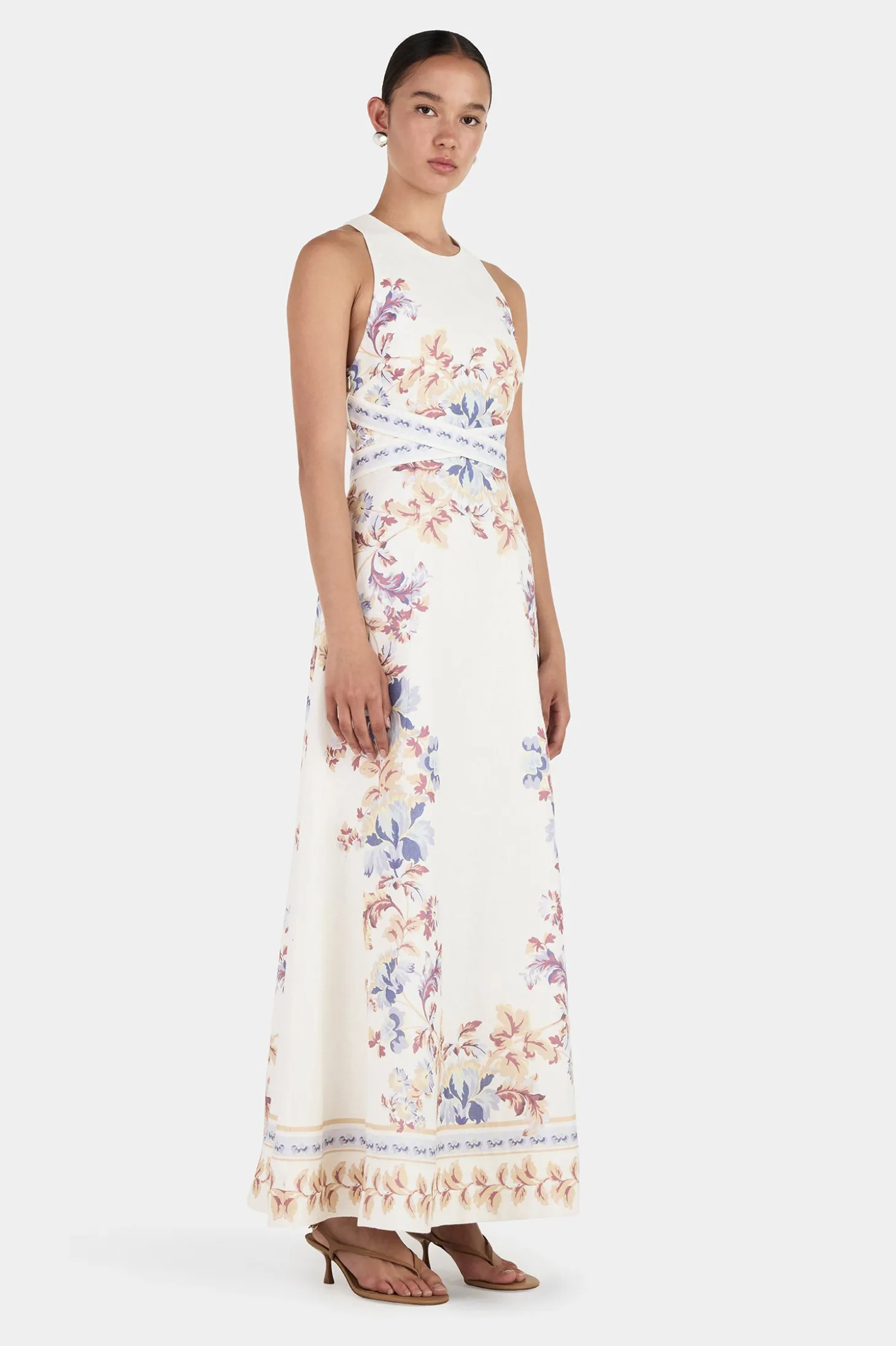 Alanis Linen Dress Hawaiian Tablecloth