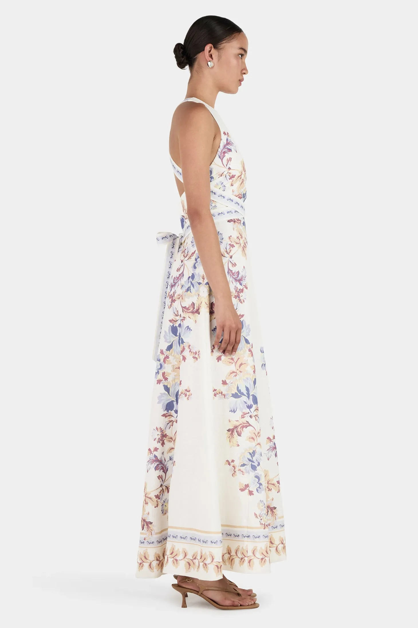 Alanis Linen Dress Hawaiian Tablecloth