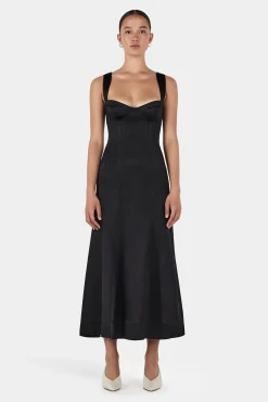 Alessandra Midi Dress Black