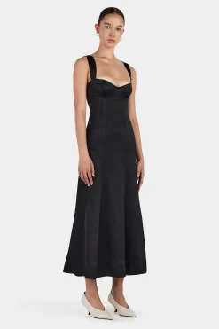 Alessandra Midi Dress Black