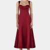 Alessandra Midi Dress Red Dahlia