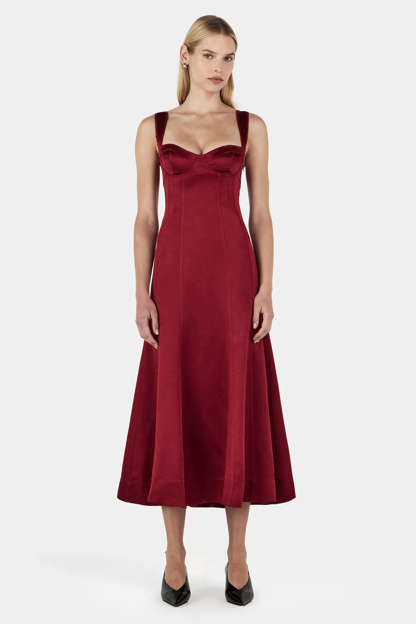 Alessandra Midi Dress Red Dahlia