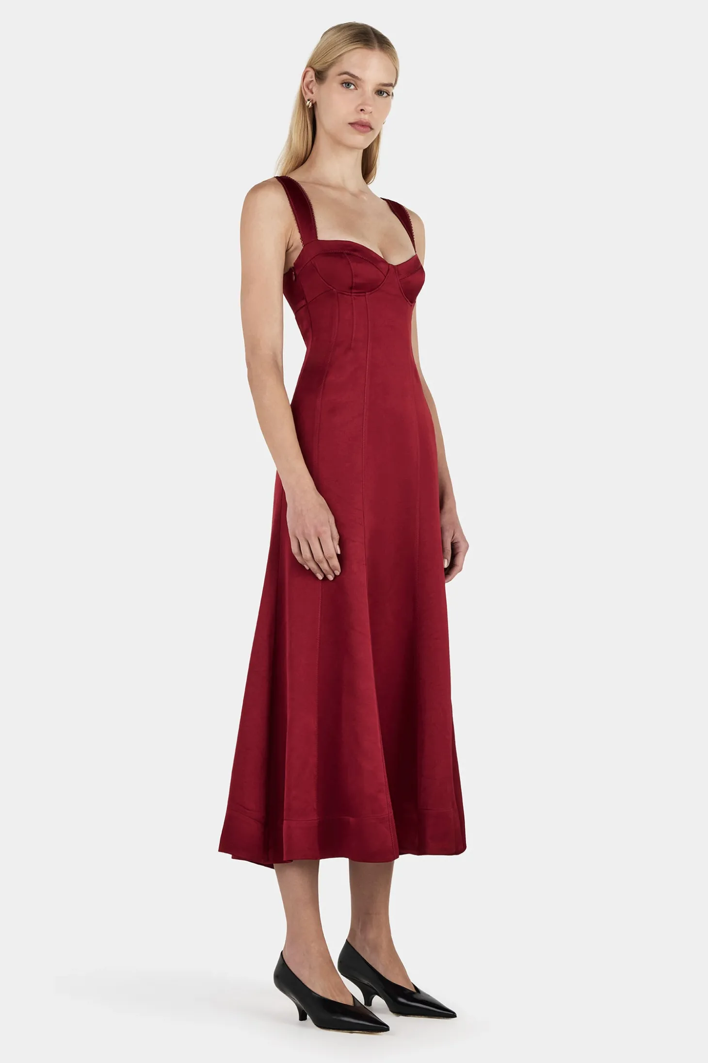 Alessandra Midi Dress Red Dahlia