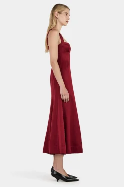 Alessandra Midi Dress Red Dahlia