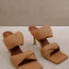 Alohas Twist Strap Heel Camel