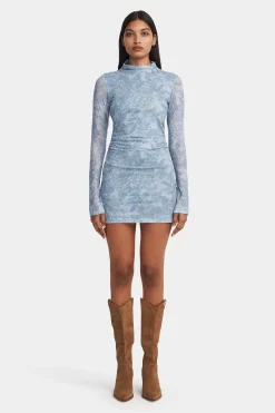 Ashlen Mini Dress Indigo Paisley