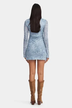 Ashlen Mini Dress Indigo Paisley