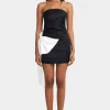 Aspen Mini Dress Black W/ White Bow