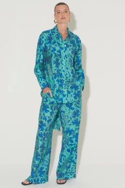 Barclay Shirt Aqua Leaf