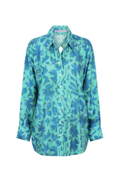 Barclay Shirt Aqua Leaf