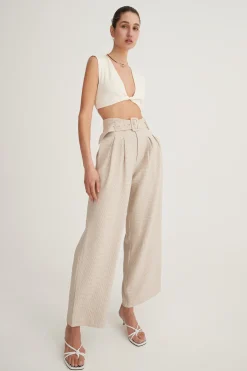 Belinda Pant Natural Check