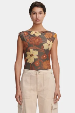 Bertie Top Moss Floral