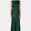 Clara Bias Dress Pine Green