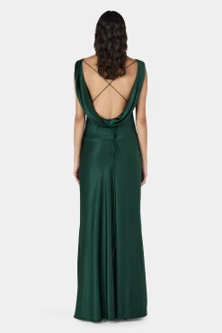Clara Bias Dress Pine Green