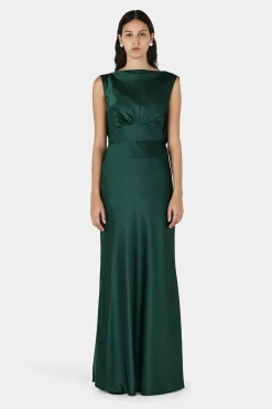 Clara Bias Dress Pine Green