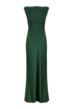 Clara Bias Dress Pine Green