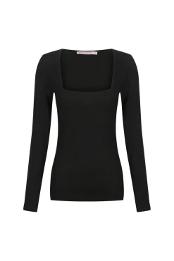 Cory Fitted Knit Top Black