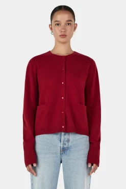 Dolly Cashmere Cardigan Red Dahlia