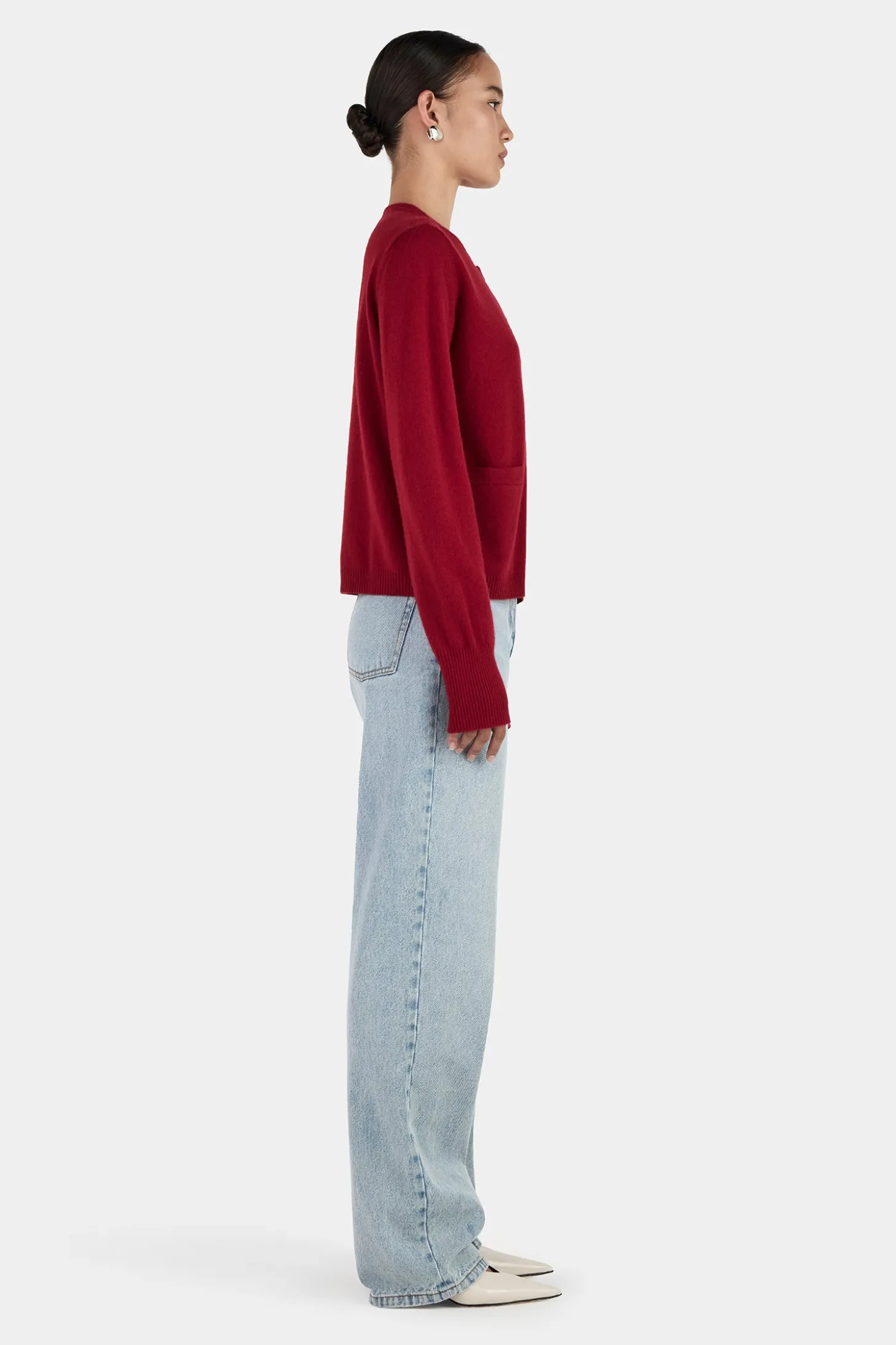 Dolly Cashmere Cardigan Red Dahlia