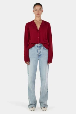 Dolly Cashmere Cardigan Red Dahlia