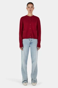 Dolly Cashmere Cardigan Red Dahlia