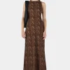 Elle Slip Dress Tan Python