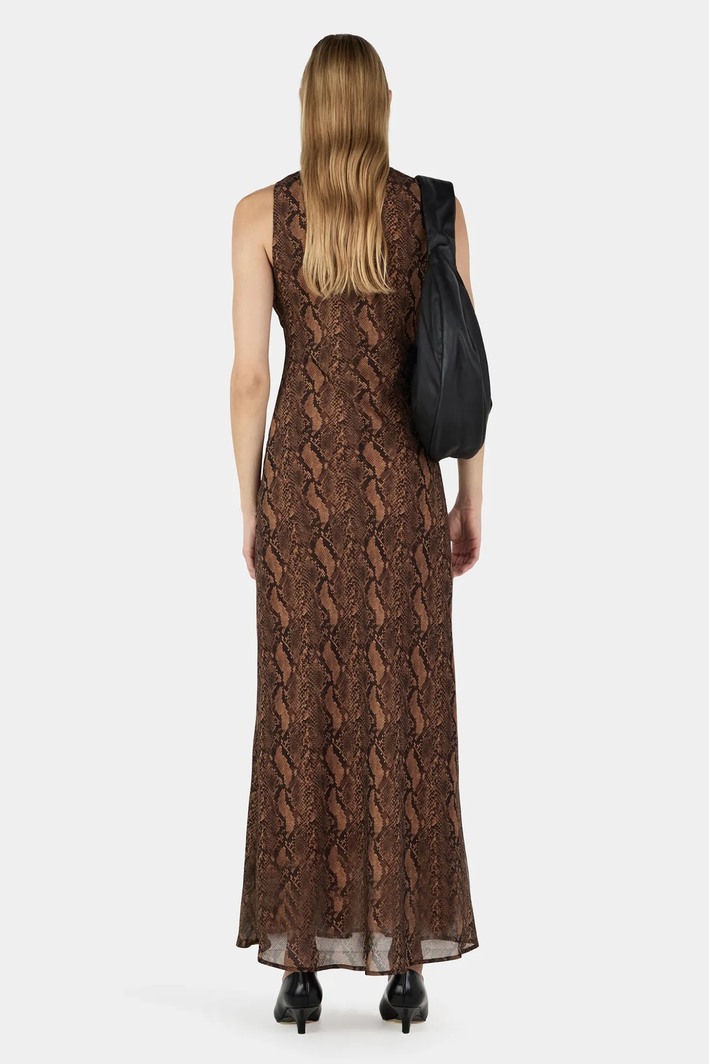 Elle Slip Dress Tan Python