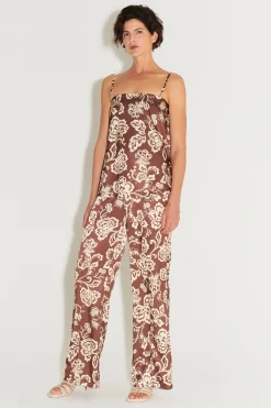 Eugenia Tailored Pant Chocolate Floral