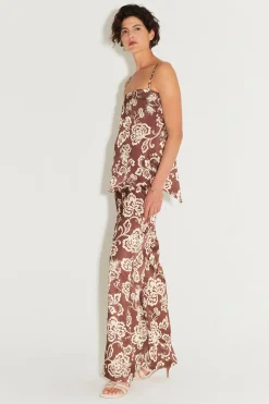 Eugenia Tailored Pant Chocolate Floral