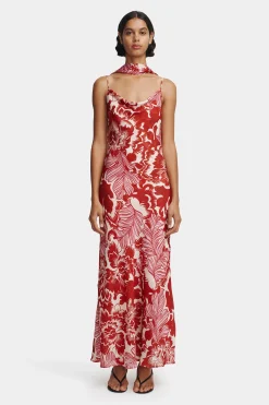 Florencia Midi Dress Scarlet Garden