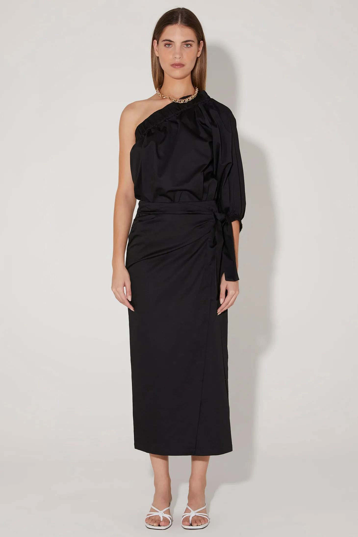 Formosa One Shoulder Top Black