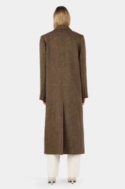 Frederik Tailored Coat Brown Herringbone