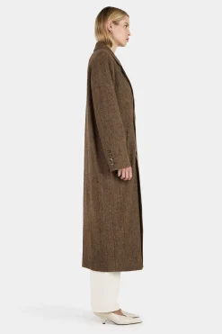 Frederik Tailored Coat Brown Herringbone