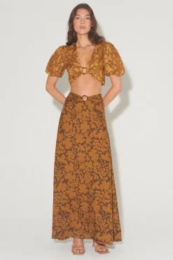 Freya Skirt Cocoa Leaf