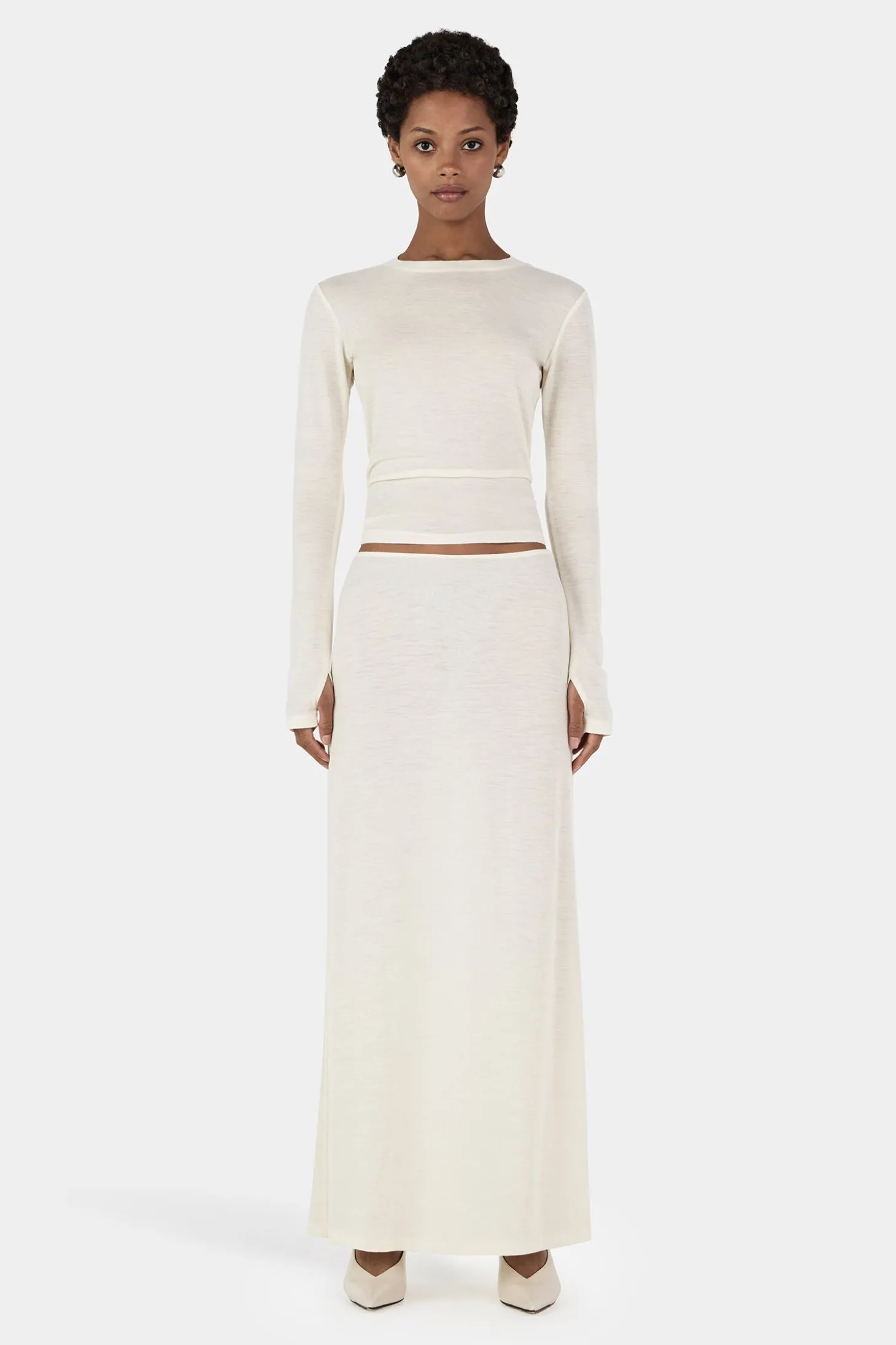 Gerard Wool Skirt Ivory