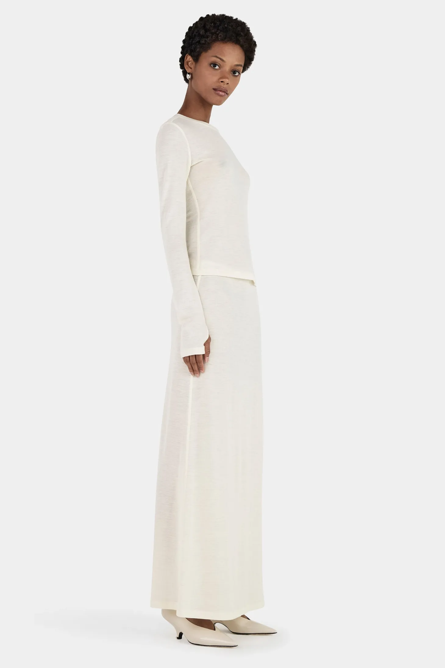 Gerard Wool Skirt Ivory