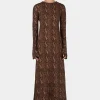 Hyacinth Maxi Dress Tan Python