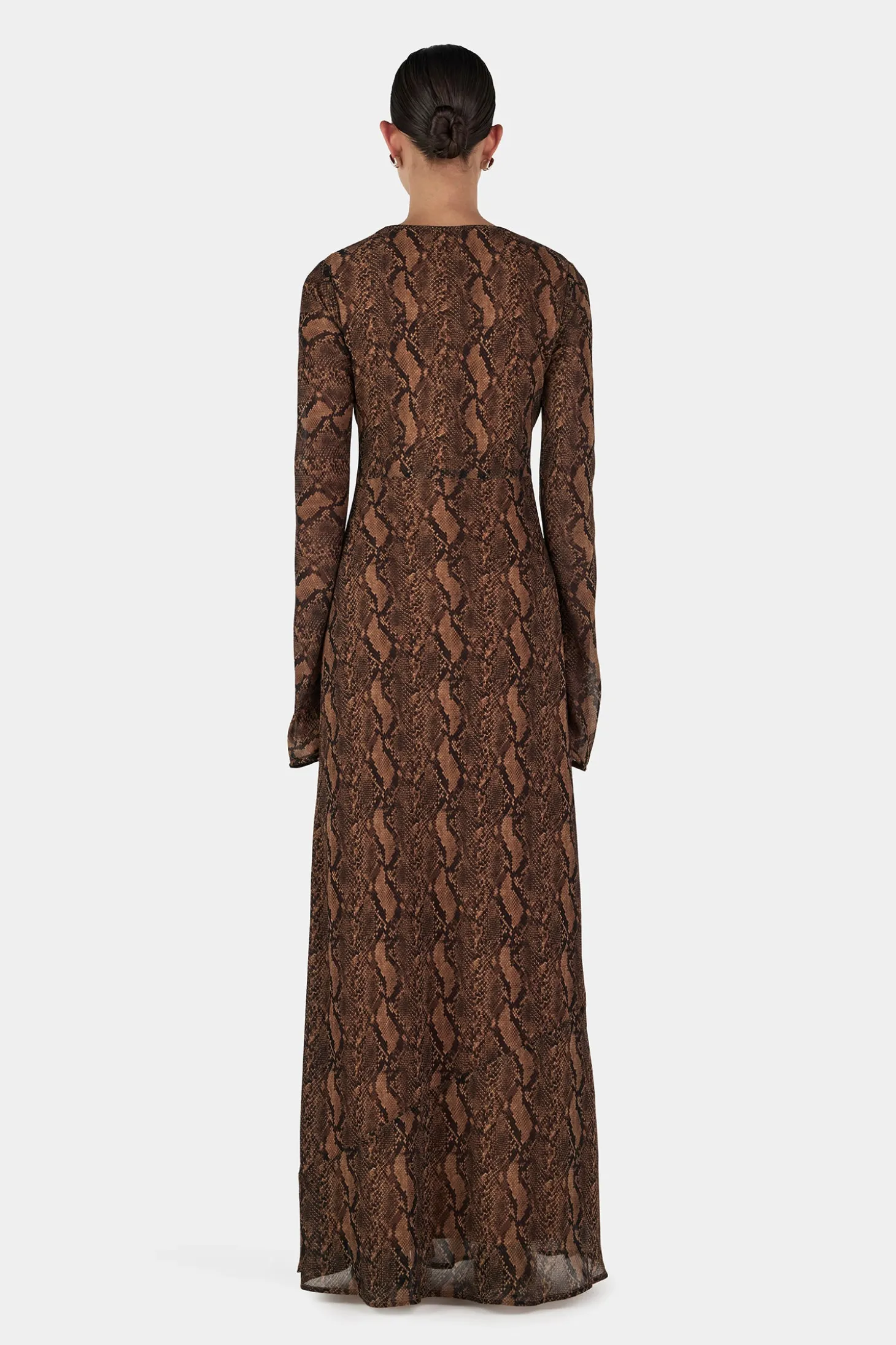 Hyacinth Maxi Dress Tan Python