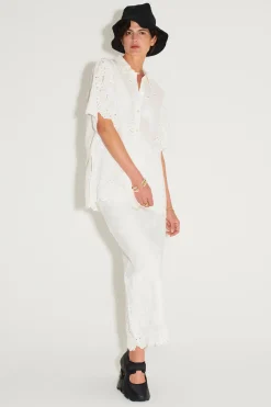 Josephine Pencil Skirt White Jasmine