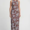 Kora Dress Chocolate Blue Floral