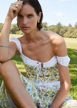 Leila Fitted Bustier Ivory Dahlia