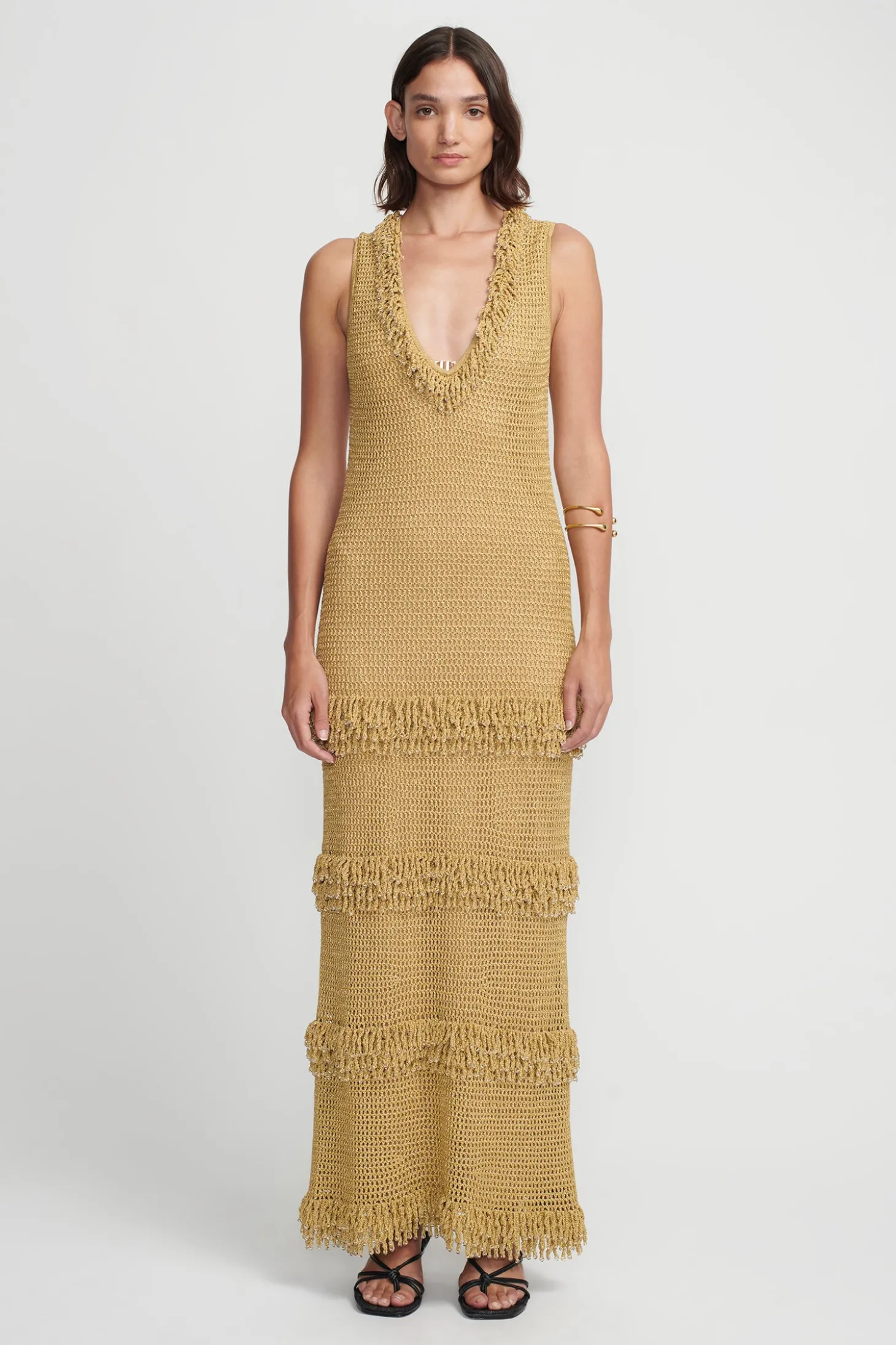 Leonardo Crochet Dress Golden Crochet