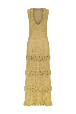 Leonardo Crochet Dress Golden Crochet