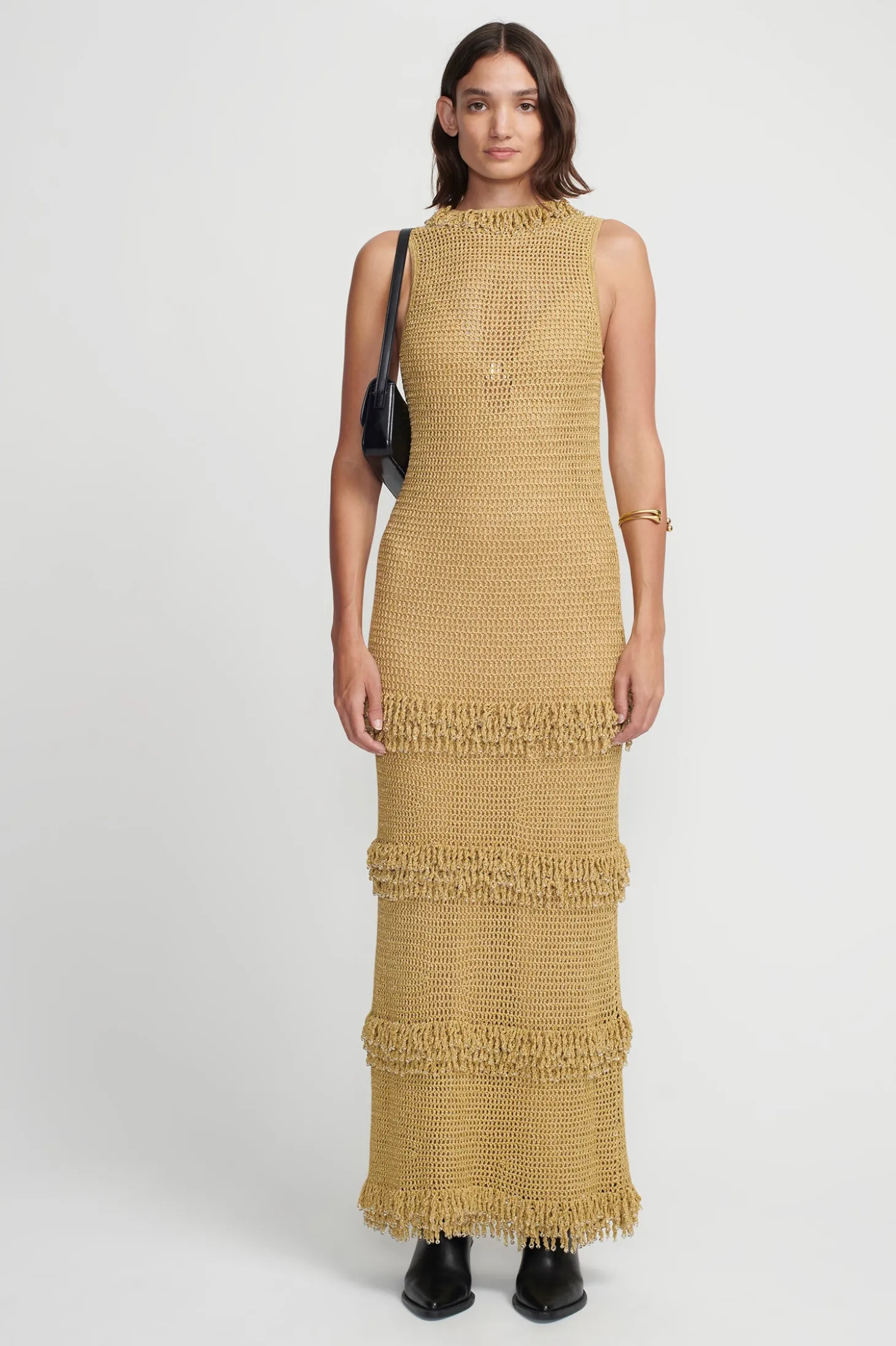 Leonardo Crochet Dress Golden Crochet