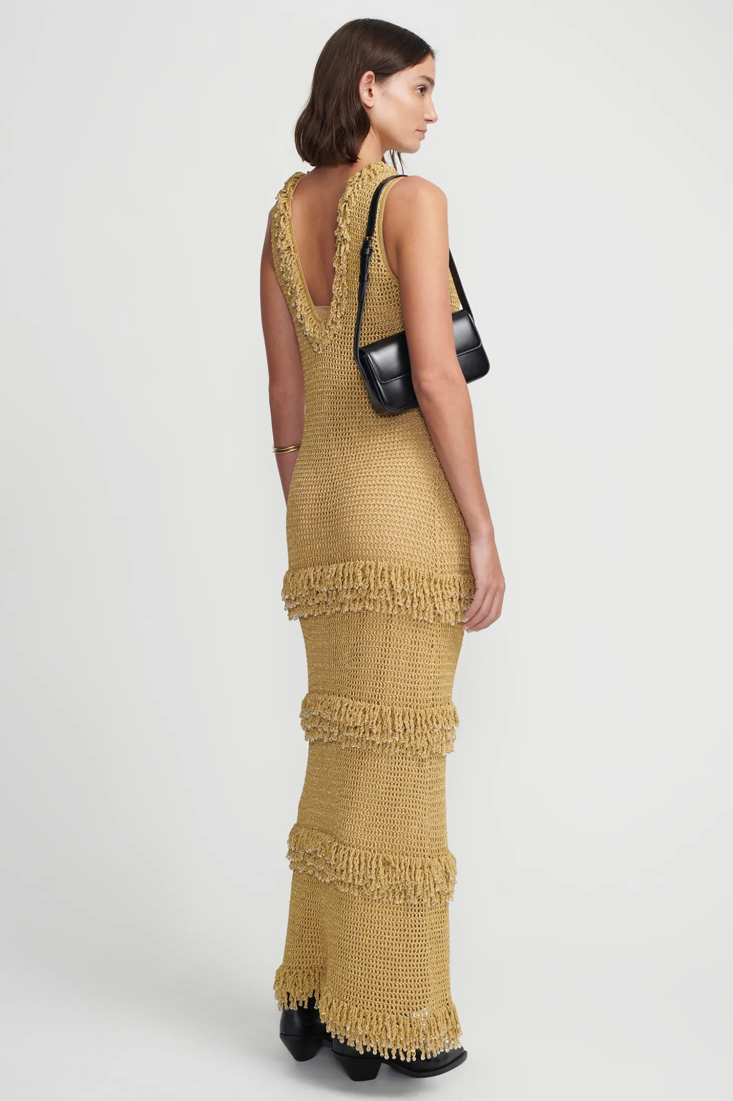 Leonardo Crochet Dress Golden Crochet