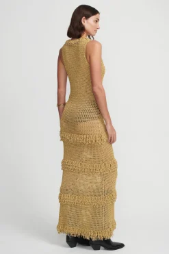 Leonardo Crochet Dress Golden Crochet